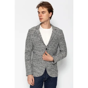 Erkek Slim Fit Çok Cepli Düğmeli Astarsız Örme Blazer Rahat Ceket