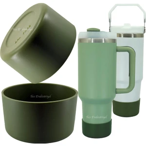 Quencher & Iceflow Kaymaz Silikon Termos Kupa Taban Koruyucu, Haki 1 Adet