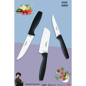 Eco Serisi Mutfak Bıçak Seti Et Ekmek Sebze Pizza Salata Şef Bıçağı 3 Parça Set ( MFT-4527)