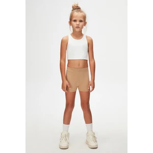 Sütlü Kahve Basic Kız Çocuk Dans Şort
