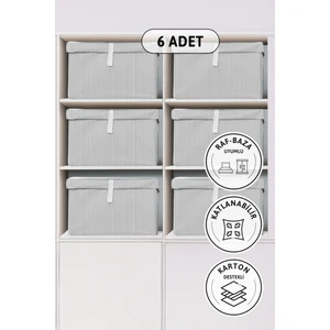 Kapaklı Mega Plus 6'lı Hurç 70 x 40 x 30 - Gri