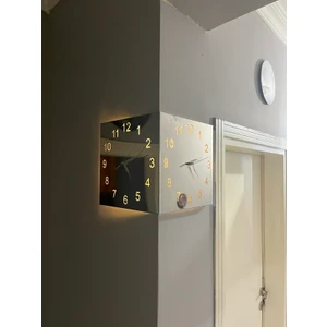 Metal Çift Yönlü Duvar Saati Işıklı 30-60