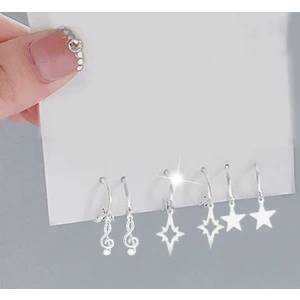 6 Adet Set Kıkırdak Küpe, Figürlü Çoklu Küpe Seti