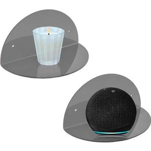 Trend Pleksi Oval 2'li Duvar Raf (Transparan Füme)