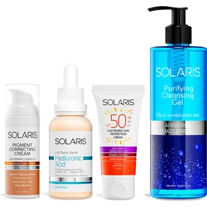 Bakım Kremi 50 ml ve Hyaluronic Acid Serum 30 ml ve Güneş Krem 50 ml ve Yüz Temizleme Jeli 400 ml