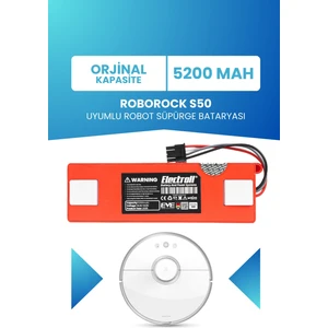 Roborock S50 Uyumlu Batarya (ORJİNAL KAPASİTE) 5200mah Pil Kutulu Robot Süpürge Bataryası Değişimi