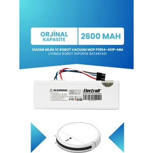 Xiaomi Mijia 1c Robot Vacuum Mop P1904-4S1P-MM Uyumlu Batarya (Orjinal Kapasite) 2600MAH Pil Robot