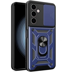 Samsung Galaxy A24 Kılıf Magnetik Stand Olabilen Kamera Korumalı Kapak - Lacivert