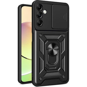 Samsung Galaxy A14 Kılıf Magnetik Stand Olabilen Kamera Korumalı Kapak - Siyah