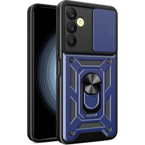 Samsung Galaxy A25 Kılıf Magnetik Stand Olabilen Kamera Korumalı Kapak - Lacivert