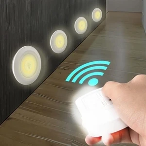 3lü Uzaktan Kumandalı Pilli Yapışkanlı Kablosuz LED Spot Lambalar