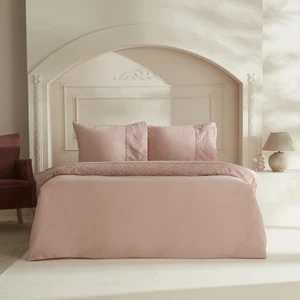 Karaca Home Valeria Güpürlü Çift Kişilik Nevresim Takımı Pudra