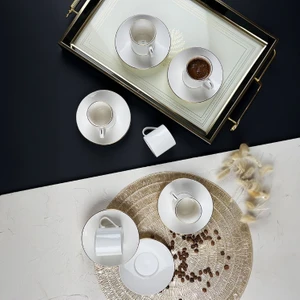 Lumina 12 Parça Kahve Fincan Takımı Gold File