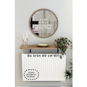Atlantik Çam Petek Üstü Uçan Raf & Dresuar Duvar Montajsız Oval Kesim 80 cm