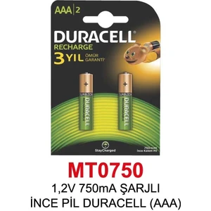 750 Ma  Şarjlı Aaa Ince Pil 2 Li Kart