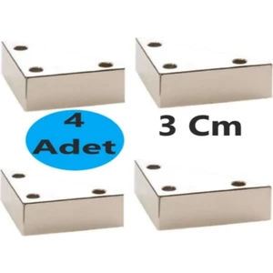 4 Adet Üçgen, Masa, Dolap Piramit Mobilya Ayağı 3 cm Beyaz
