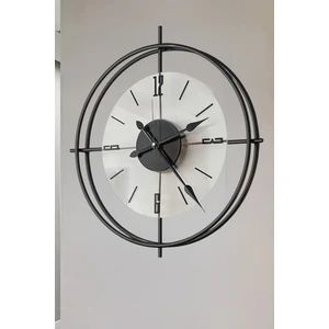 MetaQuartz Aksesuar(Büyük Boy - 55*55 cm)Siyah Deluxe Şeffaf Cam Iskandinav (Çiftçember Camlı)Modern Dekoratif Camlı Duvar Saati