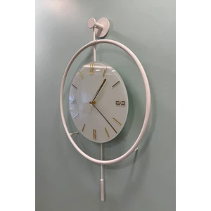 MetaQuartz Aksesuar(Orta Boy - 37*55 cm) (Beyaz) Timelles - Pilli LED Sistemi - Metal Duvar Saati