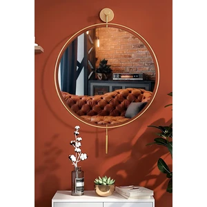 MetaQuartz Aksesuar MetaQuartz Modern Dekoratif Duvar Aynası Ortaboy Metal Çerçeve Yarı Mat Gold 50x75 cm