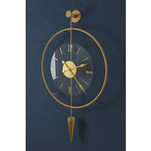 MetaQuartz Aksesuar(Büyük Boy - 50*75 cm)Gold Luxry pendulum Series - Modern Dekoratif Metal Duvar Saati