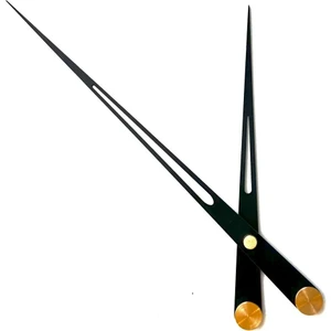 35 Siyah Gold Detay Ahşap Akrep Yelkovan , Saniyesiz Yüksek Torklu Sistem