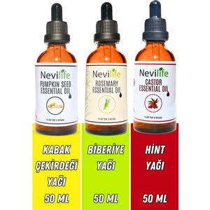 Organik Biberiye Yağı, Hint Yağı, Kabak Çekirdeği Yağı Seti 50 ml