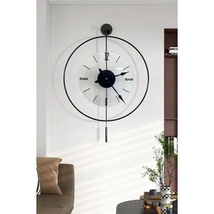 MetaQuartz Aksesuar(Büyük Boy-50*75 cm)Siyah Luxry Şefaf Göbek (Özel Quartrz Mekanizmalı)Metal Dekoratif Camlı Lüx Duvar Saati