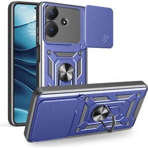 Realme Note 60 Kılıf Magnetik Stand Olabilen Kamera Korumalı Kapak - Lacivert + Nano Ekran Koruyucu