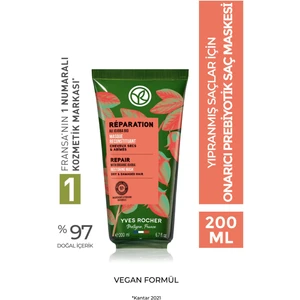 Yves Rocher Yıpranmış Saçlar Için (reparation) Onarıcı Prebiyotik Saç Maskesi - Vegan-200 Ml