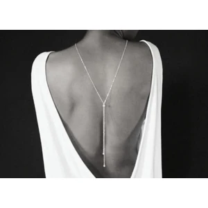 Inci ve Kristal Detaylı Sırt Kolyesi