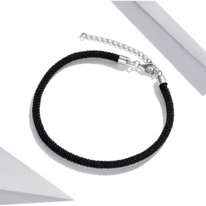 Siyah Örgü Ip Erkek Kadın Bileklik