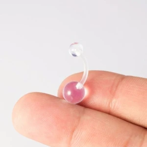 Antialerjik Bioplast Şeffaf Göbek Piercing