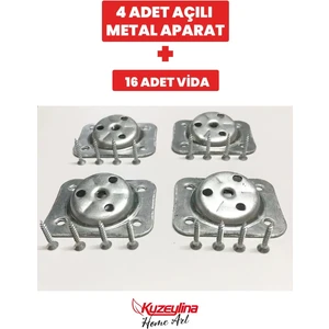 4 Adet Metal Sehpa ve Ahşap Ayak Bağlantı Aparatı Açılı Ayak Aparatı Zigon Sehpa Masa Koltuk Puf