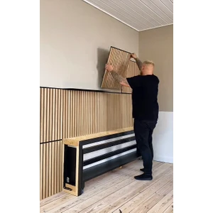 40x40 Meşe Renk Akustik Ahşap Duvar Paneli