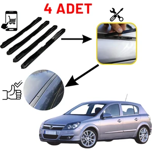 Opel Astra H 4'lü Ön Arka Tavan Oluk Çıta Kapakları Siyah