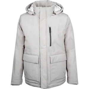 Gri Regular Fit Hakim Yaka Kapüşonlu Kaban