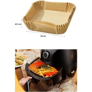 Fbz Home 100 Adet Airfryer Pişirme Kağıdı Kare Model