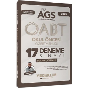 Yediiklim Yayınları   2025 Meb Ags Öabt Okul Öncesi Öğretmenliği Tamamı Çözümlü 17 Deneme Sınavı