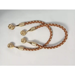 Örgülü  Deri Görünümlü Çanta Sapı- Çiftli