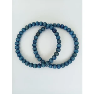 Hobi Durağı Ahşap Boncuklu Çanta Sapı - Mavi