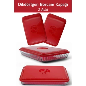 Plastik Borcam Kapağı Dikdörtgen Kırmızı 2 Adet