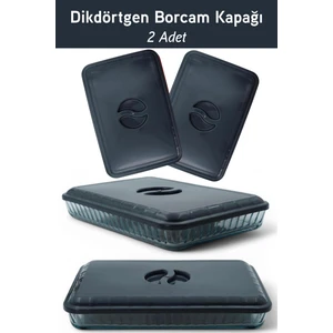 Doğuş Mutfak Plastik Borcam Kapağı Dikdörtgen Antrasit 2 Adet