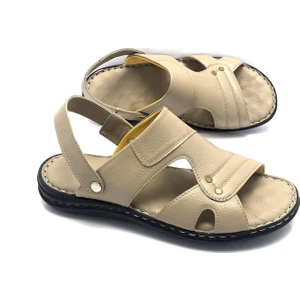 Deri Büyük Numara Ortopedik Masajlı Sandalet