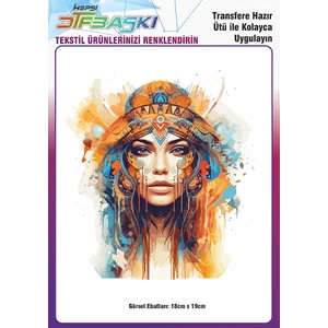 F17 Ajans Ütü ile Yapışan Vintage Bohemian Tekstil Dtf Baskı