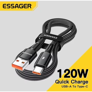 120W 2-Metre Usb To Type-C Pd Süper Hızlı Şarj-Data Veri Kablosu Ce Lisanslı hasır Örgülü Sağlam