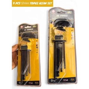 Ekinler El Aletleri 9 Parça Siyah Topuz Alyan Seti