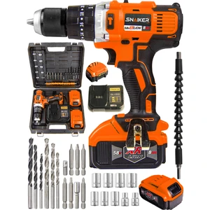 21 V 1.2 Ah 13 mm Metal Mandren Darbeli Çift Akülü Vidalama Matkap + 27 Parça Pro Set Turuncu