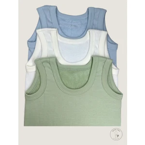 3’lü Sırtı Havlu Dokumalı Dikişsiz Erkek - Kız Çocuk Atlet |  %100 Pamuk | 3 Renk | 1-4 Yaş | Ter Emici