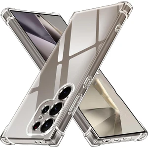 Caseart Samsung Galaxy S25 Ultra Kapak Kamera Korumalı Airbag Antishock Köşe Korumalı Şeffaf Silikon Kılıf