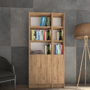 Yeti Mobilya FLAT85 Kitaplık 3 Kapaklı Kütüphane Çam